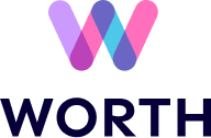 Stacked worth logo dark